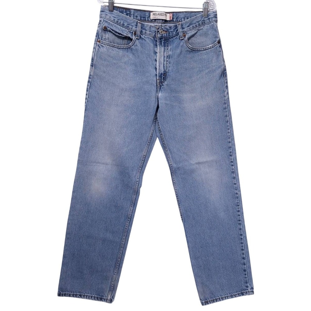 Levi's 550 Mens Relaxed‎ Fit Light Wash Denim Jeans W33 L32 Straight Distressed